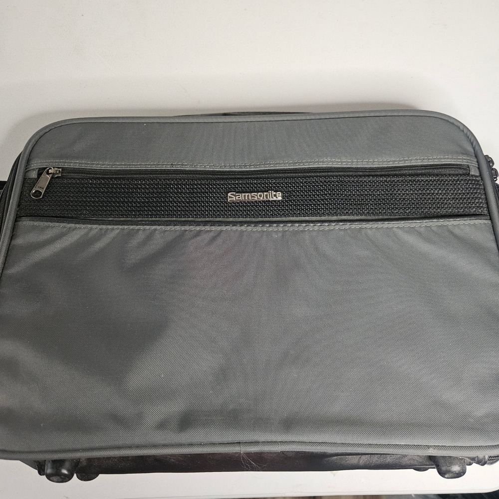Vintage Samsonite Gray‎ Nylon Travel Briefcase Laptop Bag Wetpak Lockable Gray